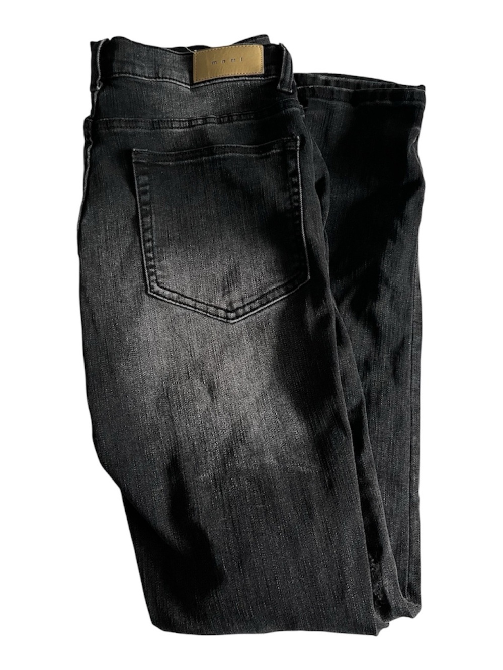 MNML Mens Distressed Black Denim Skinny Jeans 34x34 Punk Rock Goth Grunge